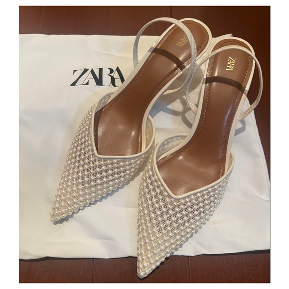 ZARA Blogger Fave!!! Embellished Slingbacks NWT 🤍 - Picture 15 of 16